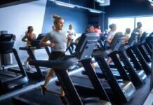 SATS lanserar nordisk varumärkeskampanj för att inspirera till mer rörelse Indoor Running tjej på SATS gym