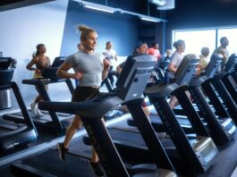 SATS lanserar nordisk varumärkeskampanj för att inspirera till mer rörelse Indoor Running tjej på SATS gym