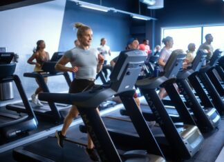 SATS lanserar nordisk varumärkeskampanj för att inspirera till mer rörelse Indoor Running tjej på SATS gym
