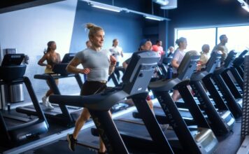 SATS lanserar nordisk varumärkeskampanj för att inspirera till mer rörelse Indoor Running tjej på SATS gym