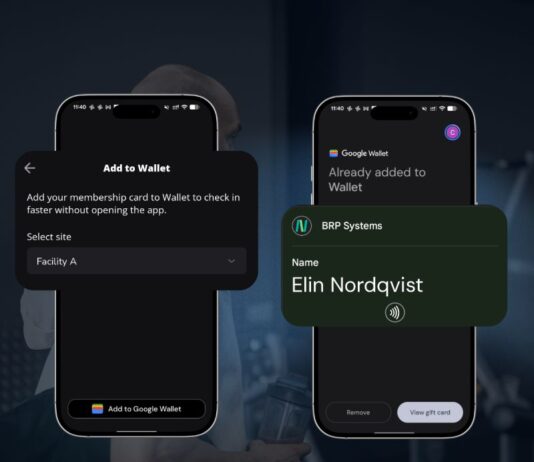 Gantner lanserar SmartPass – digital incheckning via BRP:s medlemsapp